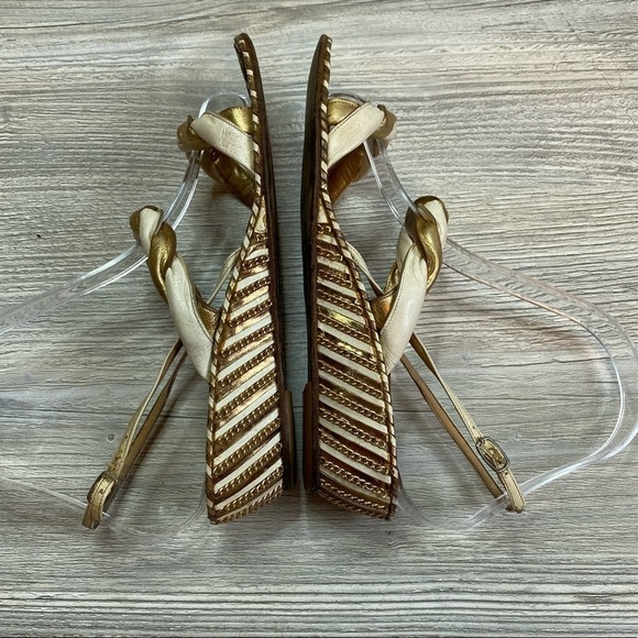 Vintage Bologna & Figli strappy twisted metallic chain designed sandals size 7 - Picture 7 of 12